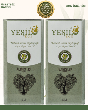 Yeşil Ege erken hasat soğuk sıkım zeytinyağı 2x5 litre teneke