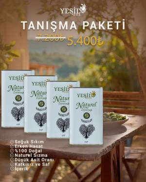 Yeşil Ege - Ayvalık Erken Hasat Soğuk Sıkım Zeytinyağı 3000 ML Tanışma Paketi 4'lü