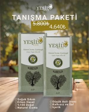 Yeşil Ege - Ayvalık Erken Hasat Soğuk Sıkım Zeytinyağı 5000 ML Tanışma Paketi 2'li