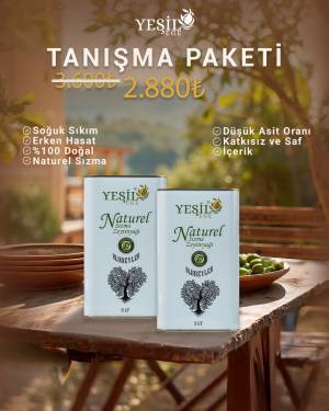Yeşil Ege - Ayvalık Erken Hasat Soğuk Sıkım Zeytinyağı 3000 ML Tanışma Paketi 2'li