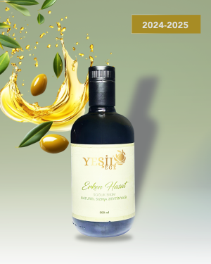 Yeşil Ege Erken Hasat Soğuk Sıkım Naturel Sızma Zeytintağı 500 ML Cam Şişe