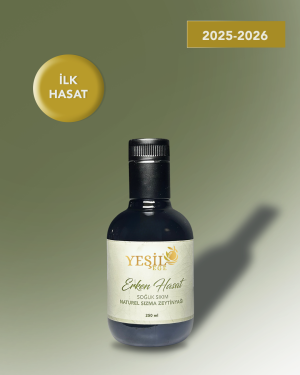 Yeşil Ege İlk Hasat Soğuk Sıkım Naturel Sızma Zeytintağı 250 ML Cam Şişe (2025-2026)