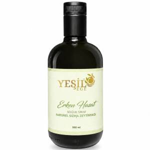 Ayvalık Erken Hasat Soğuk Sıkım Natürel Sızma Zeytinyağı 500 ml Cam Şişe