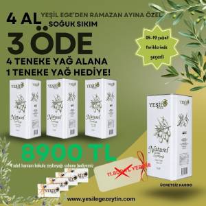 4'lü Ramazan Paketi – Ayvalık Soğuk Sıkım Naturel Sızma Zeytinyağı 5000 ML X 4 Adet
